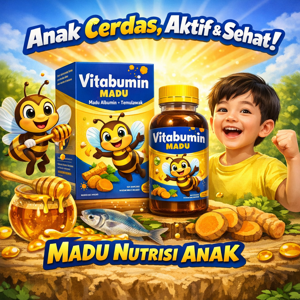 paket lengkap 2 pcs vitabumin madu 130 ml